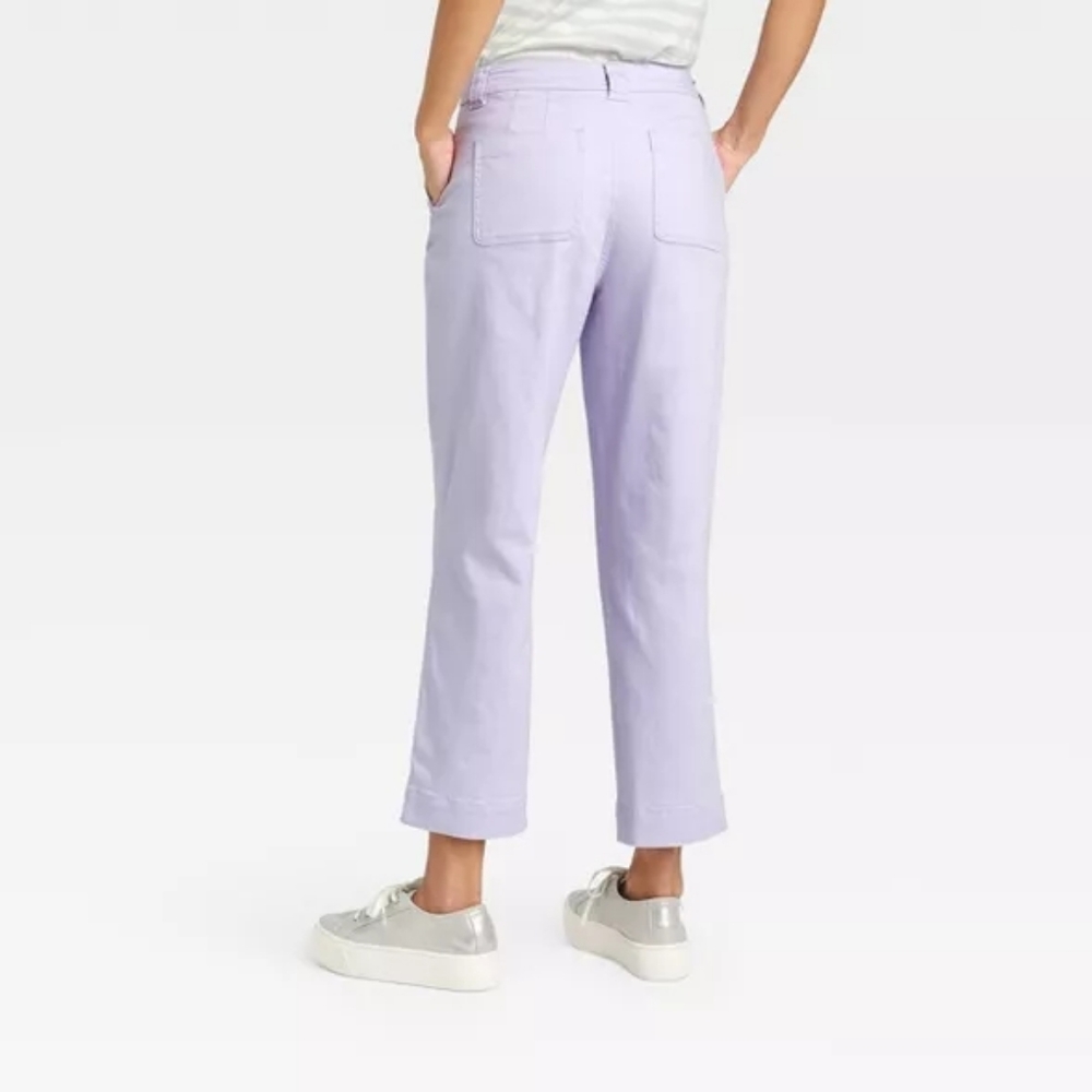 High-Rise Straight Leg Ankle Pants